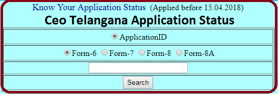 ceo telangana voter card application status
