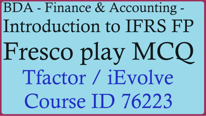 BDA - Finance & Accounting Introduction to IFRS FP